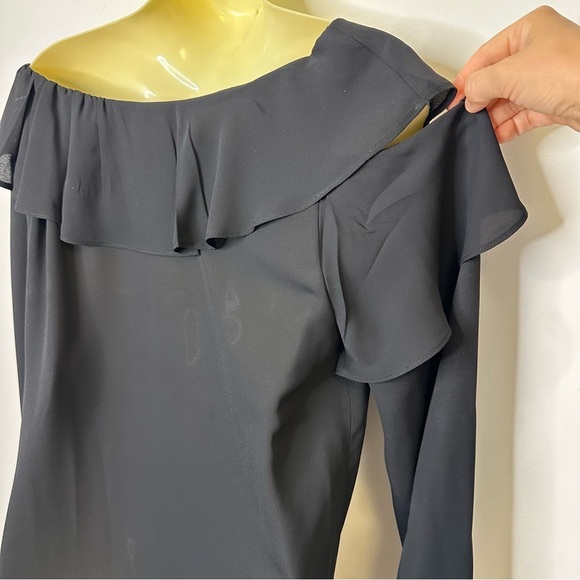 By Together Black Ruffled Long Sleeve Blouse - Picture 9 of 9